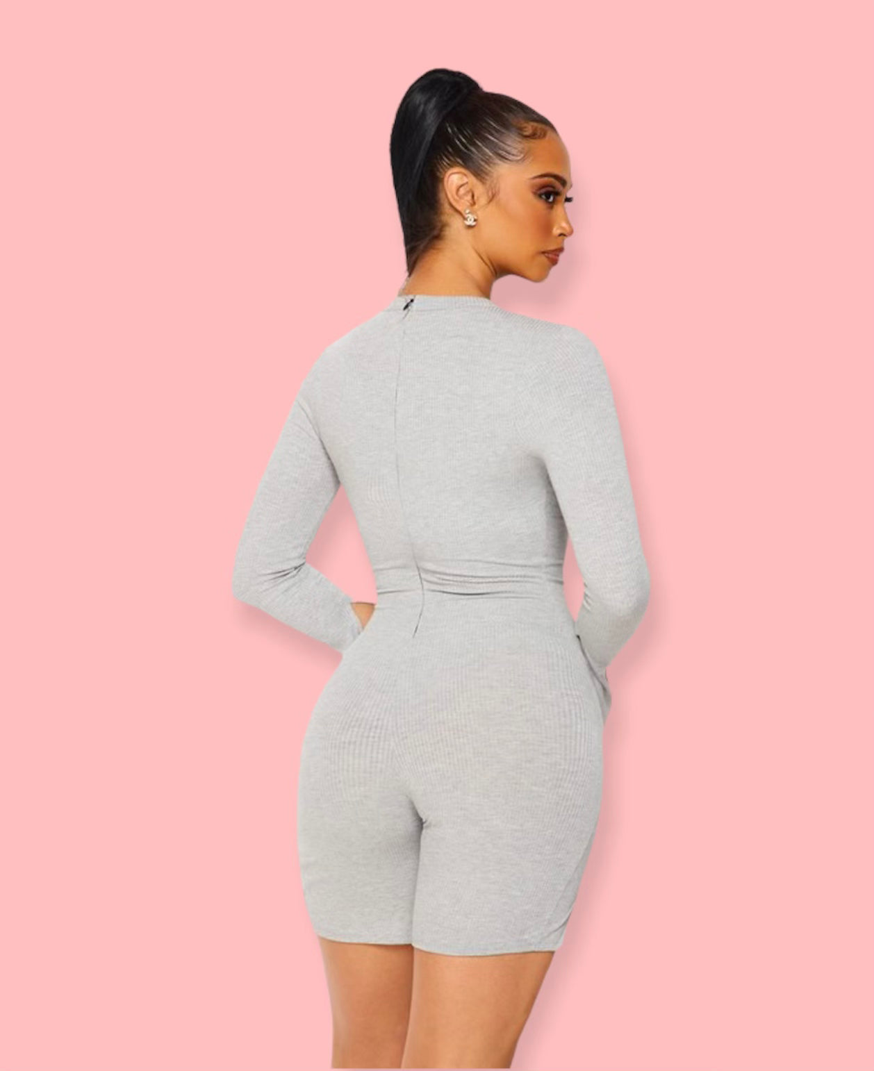 Tokyo Long Sleeve Ribbed Romper