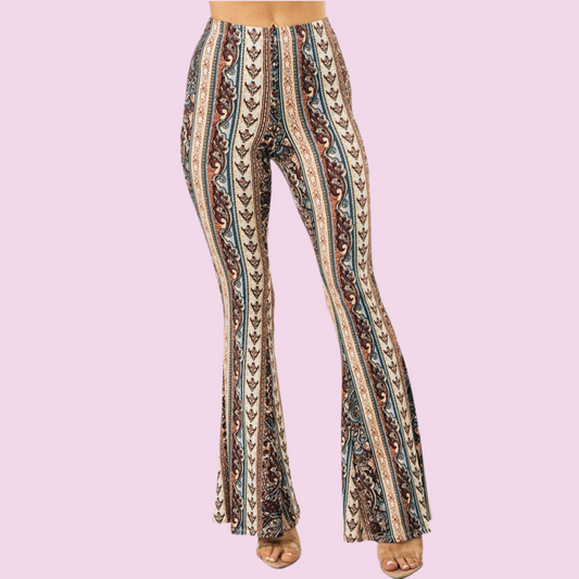 Tan Bohemian Bell Bottoms