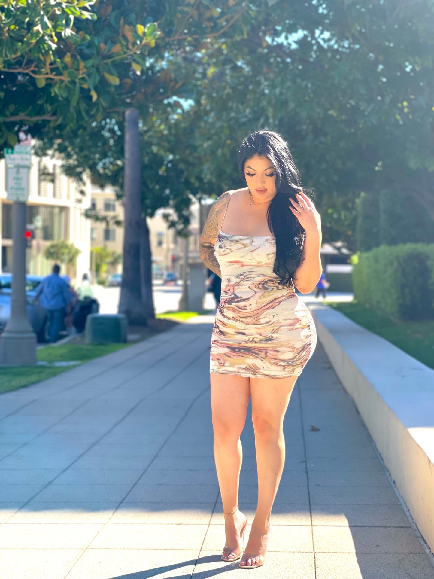 Bella Marble Bodycon Dress
