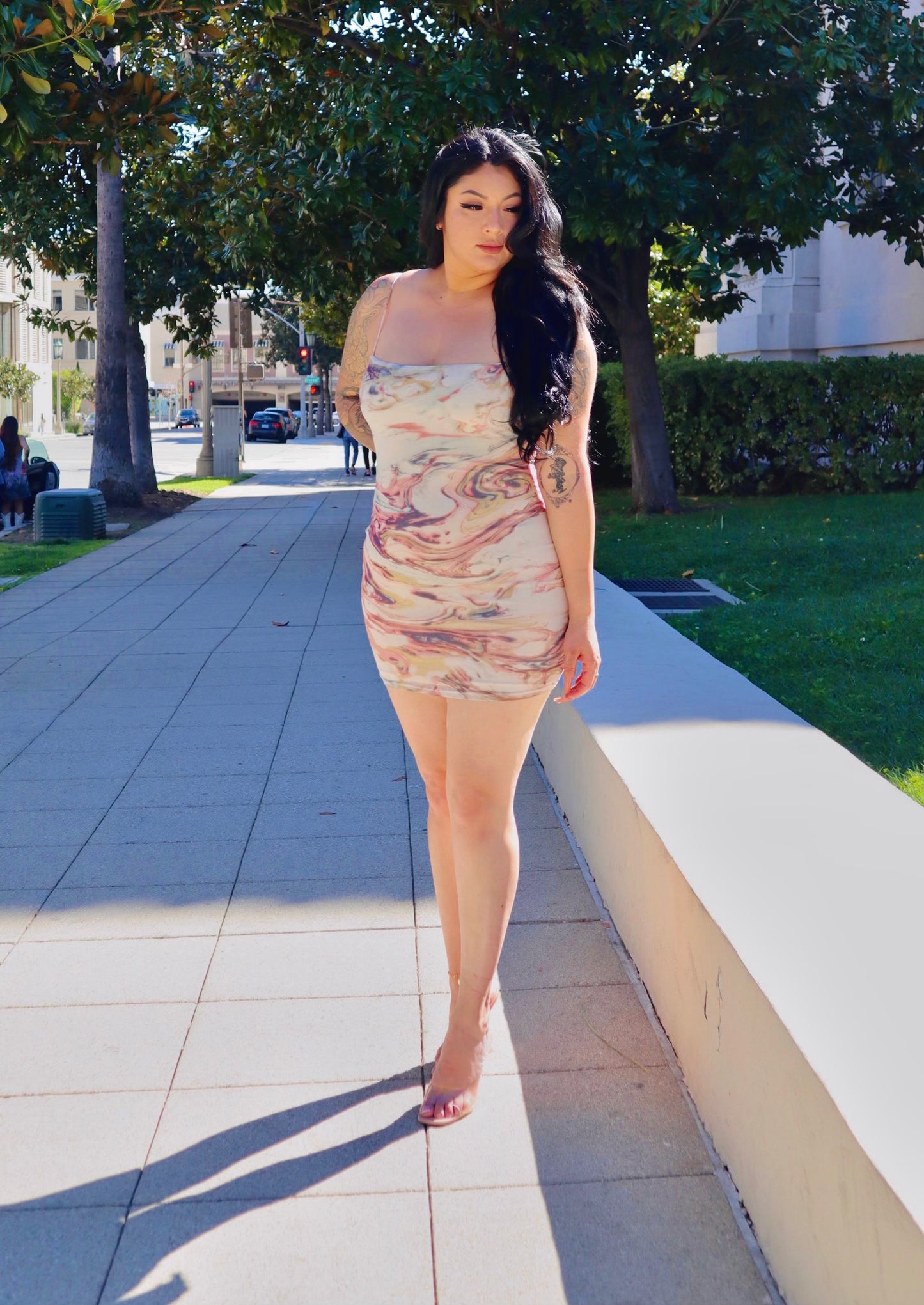 Bella Marble Bodycon Dress