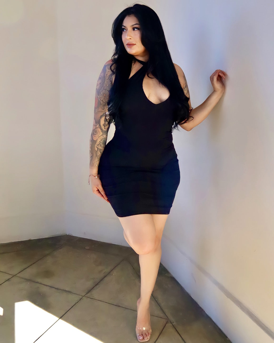 Twist Halter Ribbed Mini Dress – The Pretty Pink Factory