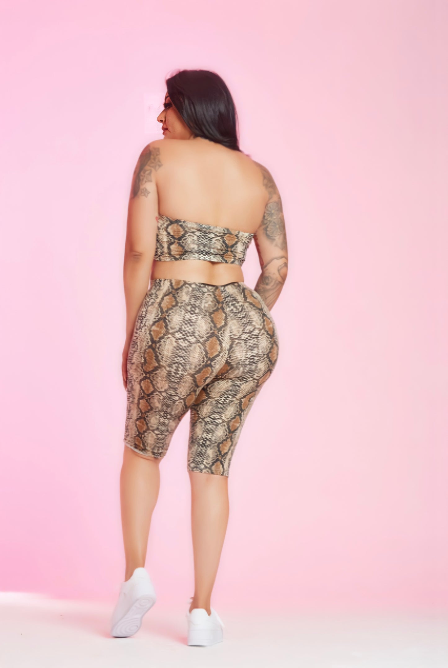 Wild One Snake Print Biker Set